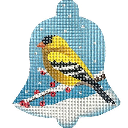 Goldfinch Snow Bell Painted Canvas Pepperberry Designs - 1