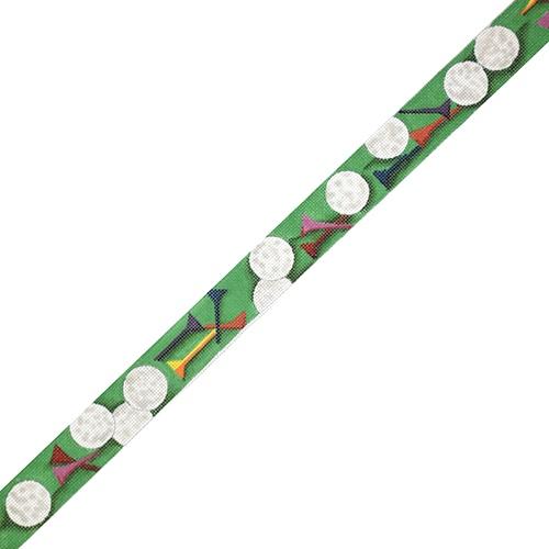 Golf Balls and Tees Belt Green Painted Canvas The Meredith Collection - 1