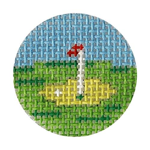 Golf Putting Green Painted Canvas Kate Dickerson Needlepoint Collections - 1