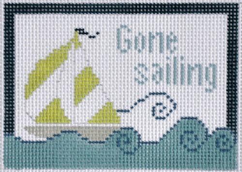 Gone Sailing (Diagonal Stripes) Painted Canvas Pippin - 1