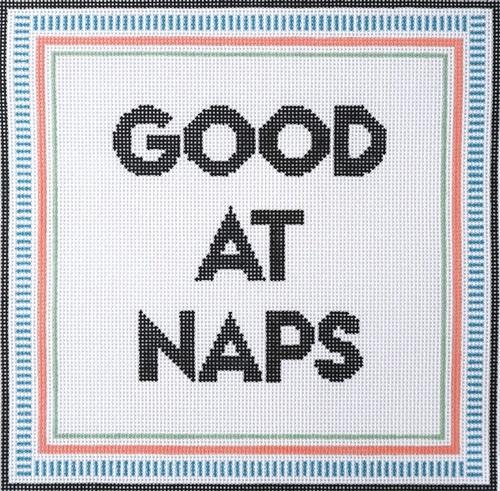 Good at Naps Painted Canvas Pewter & Pine
