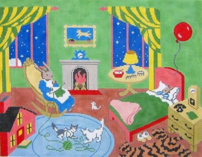 Goodnight Moon Great Green Room Painted Canvas Silver Needle - 1