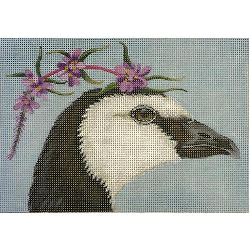 Goose with Purple Flowers Painted Canvas Melissa Shirley Designs - 1