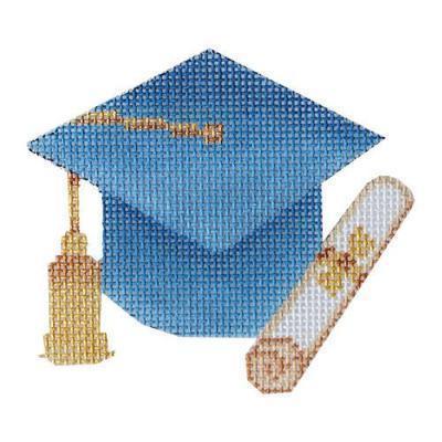 Graduation Cap Light Blue without Year Painted Canvas Burnett & Bradley - 1