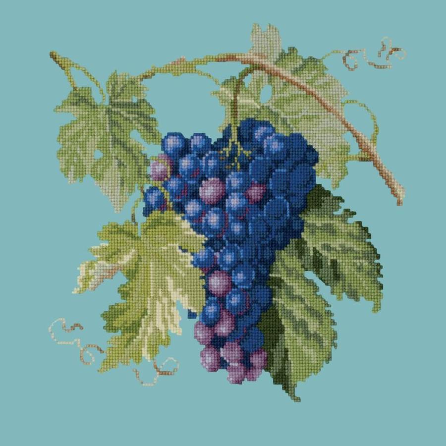 Grapes Needlepoint Kit Kits Elizabeth Bradley Design Duck Egg Blue - 9