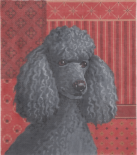 Gray Poodle Painted Canvas Labors of Love Needlepoint - 1