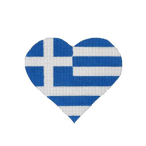 Greek Flag Heart Painted Canvas Pepperberry Designs - 1