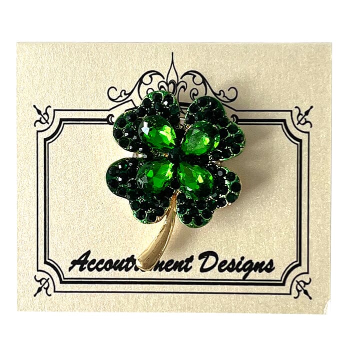 Green Clover 4 Leaf Jewels Needleminder Accessories Accoutrement Designs - 1