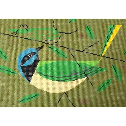 Green Jay Painted Canvas Charley Harper - 1