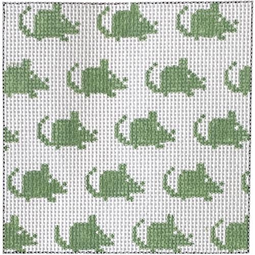 Green Mice Square Painted Canvas Hello Tess - 1