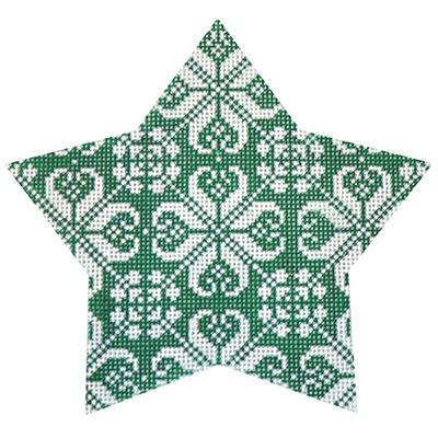 Green Nordic Star All Over Painted Canvas Kirk & Bradley - 1