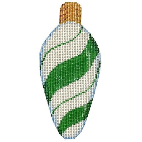 Green Peppermint Swirl Light Bulb Painted Canvas Associated Talents - 1