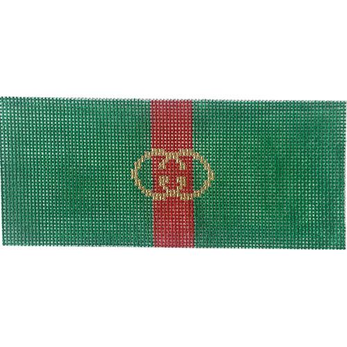 Green & Red Gucci Wallet Insert Painted Canvas Kate Dickerson Needlepoint Collections
