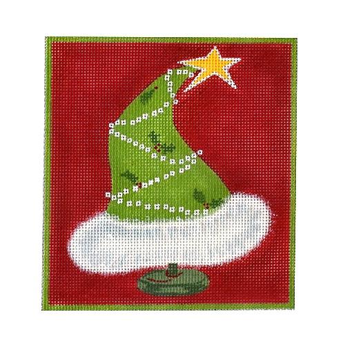 Green Santa Hat Painted Canvas Love You More - 1