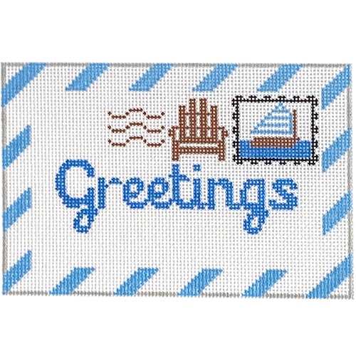 Greetings Dock Letter Blank Painted Canvas Rachel Donley - 1