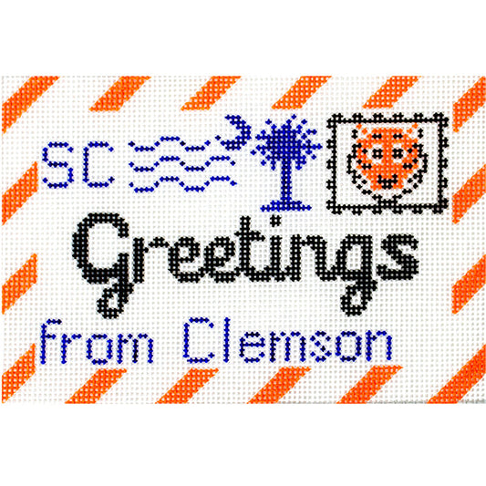 Greetings From Clemson Letter Painted Canvas Rachel Donley 