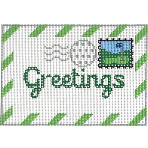 Greetings Golf Course Letter - Blank Painted Canvas Rachel Donley