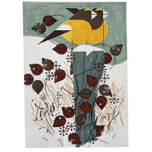 Grosbeaks Perched Painted Canvas The Meredith Collection - 1