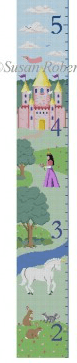 Growth Chart, Castle, Unicorn, Princess Painted Canvas Susan Roberts Needlepoint Designs, Inc. - 1