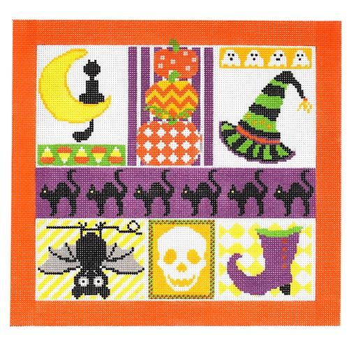 Halloween Collage Painted Canvas A Stitch in Time - 1
