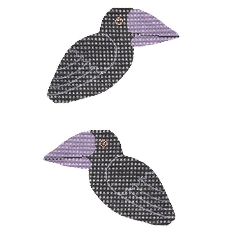 Halloween Crow Painted Canvas Labors of Love Needlepoint - 1