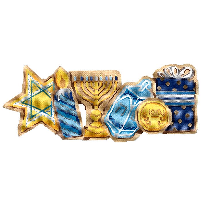 Hanukkah Cookies Row Painted Canvas Laura Love Designs - 1