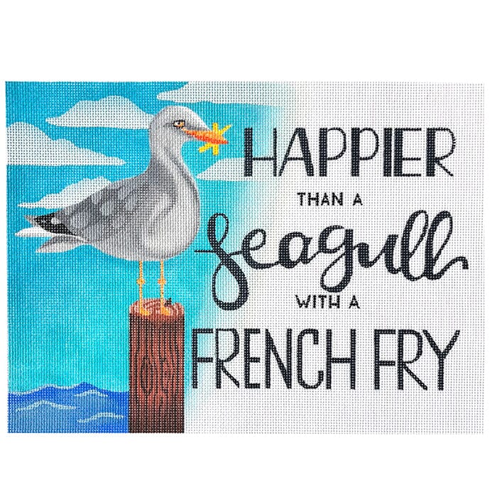 Happier Than a Seagull on 13 Painted Canvas Madeleine Elizabeth - 1