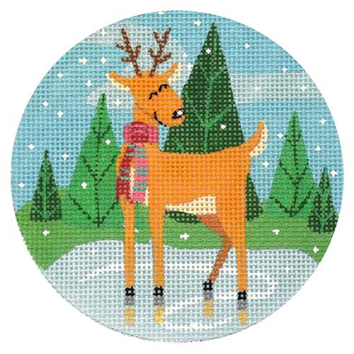 Happy Deer Painted Canvas Alice Peterson Company - 1