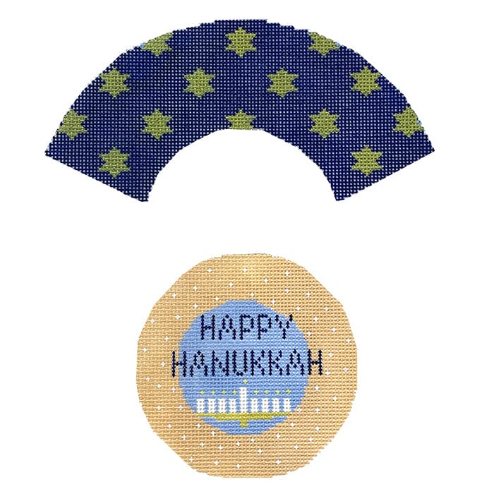 Happy Hanukkah Cupcake Painted Canvas NeedleDeeva - 1