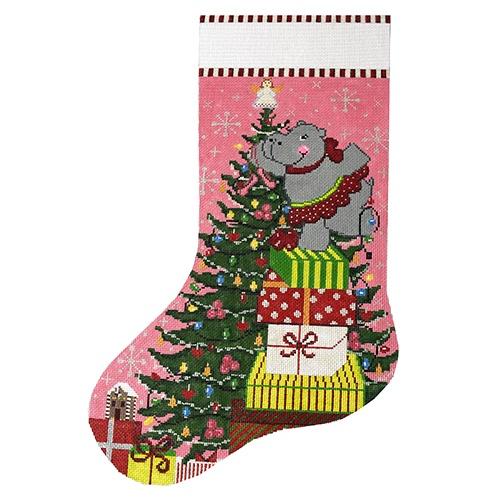 Happy Hippo Holiday Painted Canvas The Meredith Collection - 1