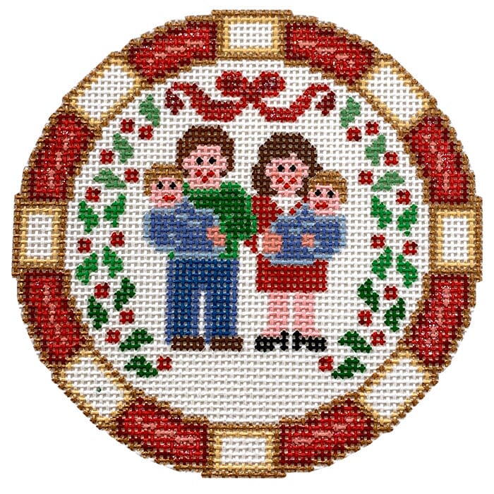 Happy Holidays First Twins Ornament Painted Canvas CanvasWorks - 1