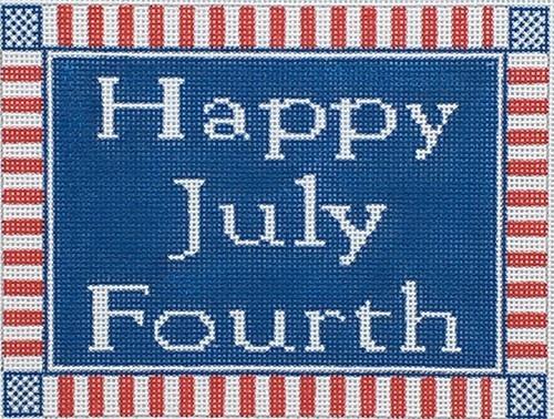Happy July Fourth Painted Canvas CBK Needlepoint Collections