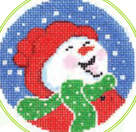 Happy Snowman Painted Canvas Lee's Needle Art Inc.