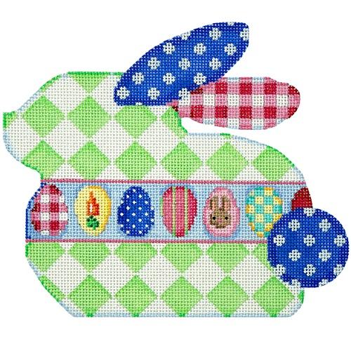 Harlequin / Eggs Bunny Painted Canvas Associated Talents