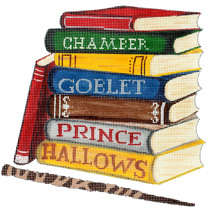 Harry Potter Books Painted Canvas Alice Peterson Company