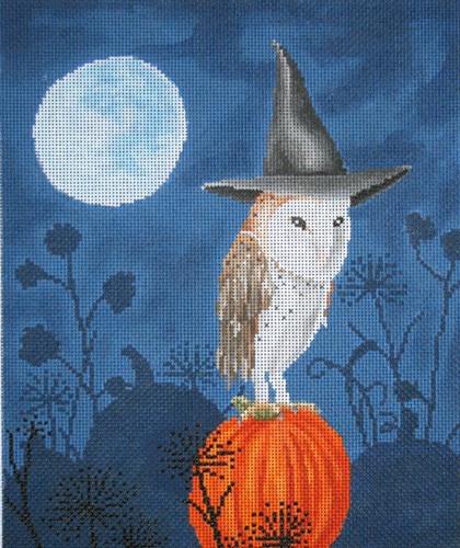 Hatted Barn Owl Painted Canvas Scott Church Creative - 1