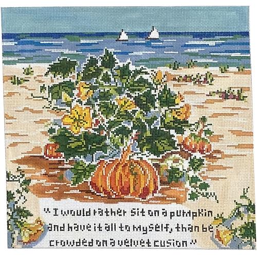HD Thoreau Pumpkin Quote Painted Canvas Cooper Oaks Design - 1