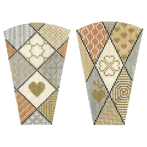 Heart of Gold Scissor Case Painted Canvas Whimsy & Grace - 1