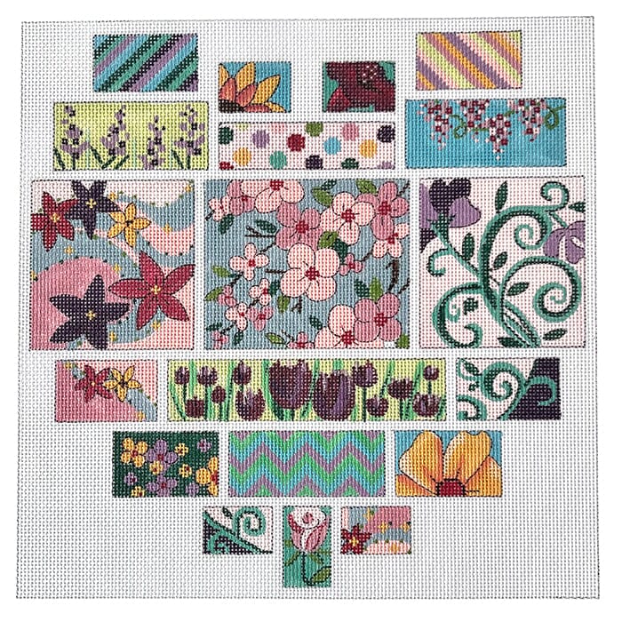 Heart Shape Collage Painted Canvas Alice Peterson Company - 1