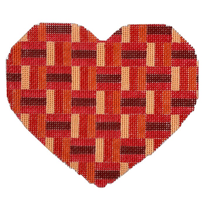 Heart Stash Bag Reds Painted Canvas CBK Needlepoint Collections - 1