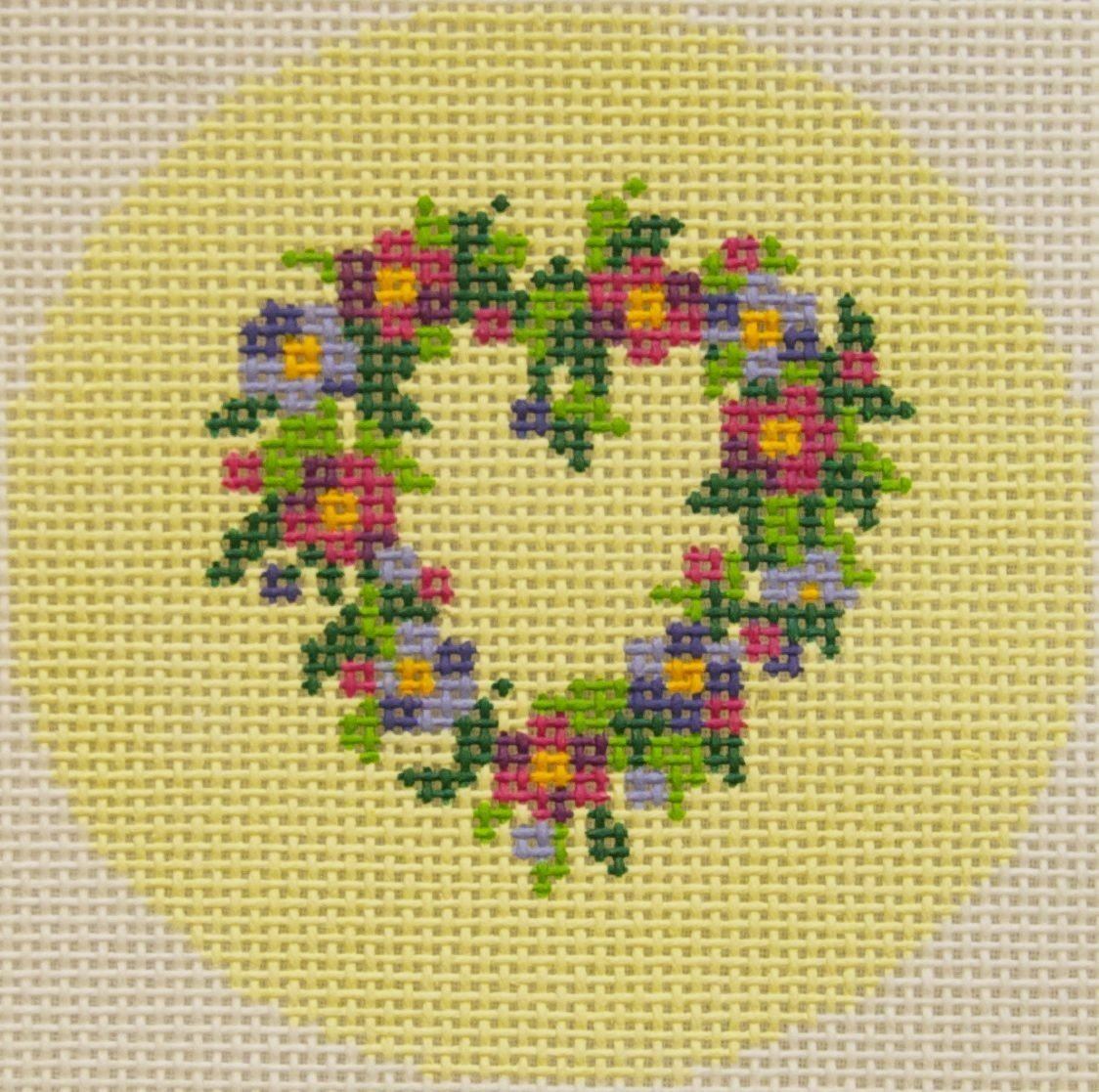 Heart Wreath Painted Canvas Lee's Needle Art Inc. - 1