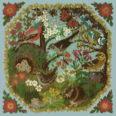 Hedgerow Needlepoint Kit Kits Elizabeth Bradley Design Pale Blue