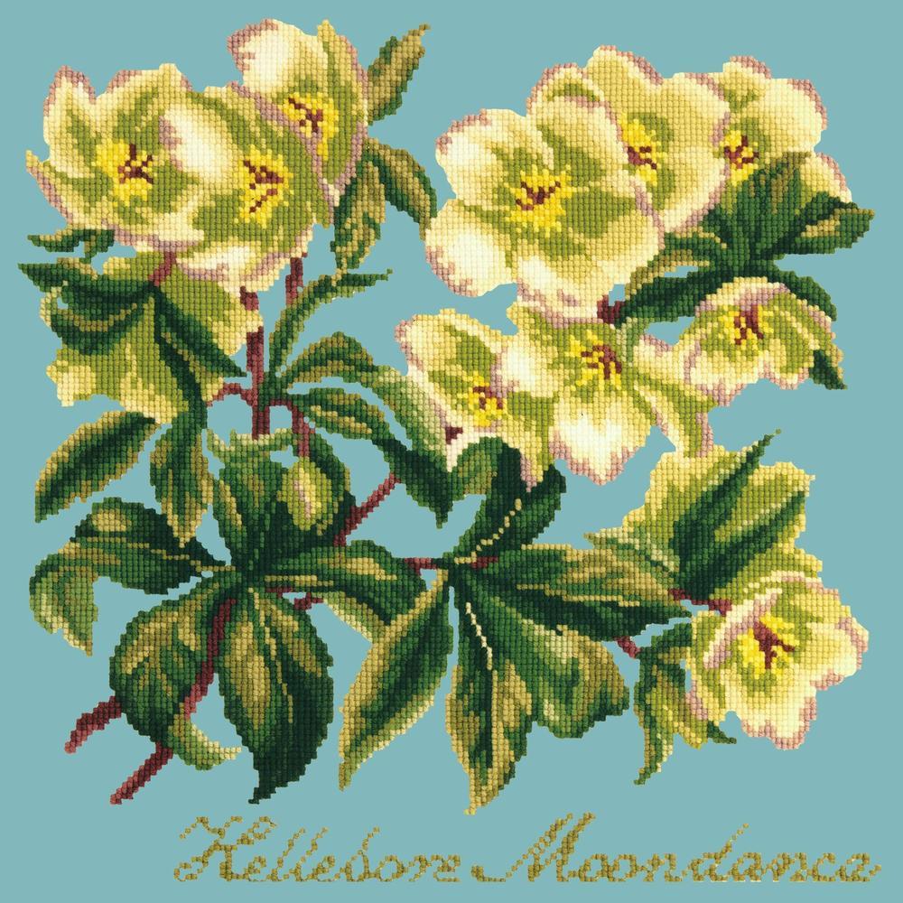 Hellebore Moondance Needlepoint Kit Kits Elizabeth Bradley Design Duck Egg Blue