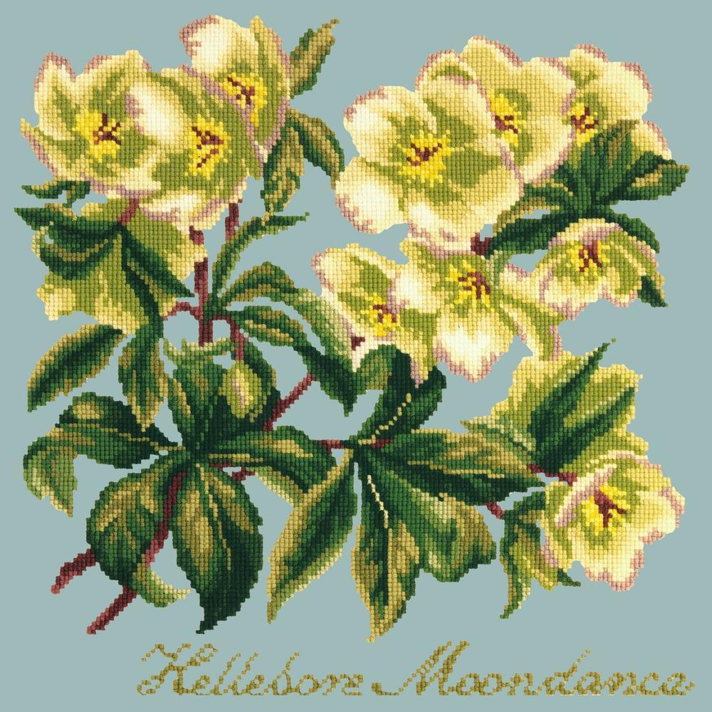 Hellebore Moondance Needlepoint Kit Kits Elizabeth Bradley Design Pale Blue