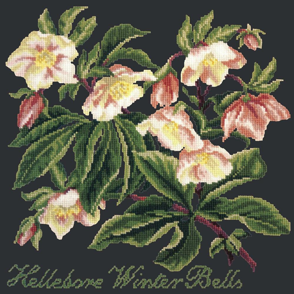 Hellebore Winter Bells Needlepoint Kit Kits Elizabeth Bradley Design Black
