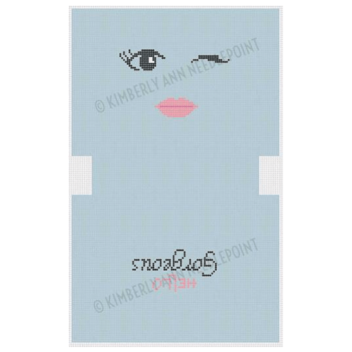 Hello Gorgeous Blue Painted Canvas Kimberly Ann Needlepoint - 1