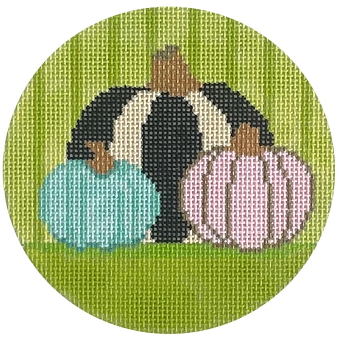 Hello Pumpkin Lime Painted Canvas Eye Candy Needleart - 1