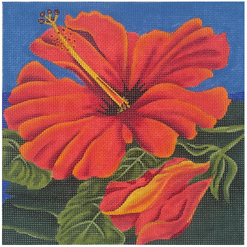 Needlepoint Canvas - Hibiscus Linens