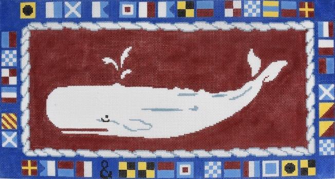 High Seas White Whale Painted Canvas CBK Needlepoint Collections