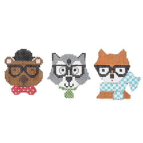 Hipster Woodland Animals Painted Canvas The Princess & Me